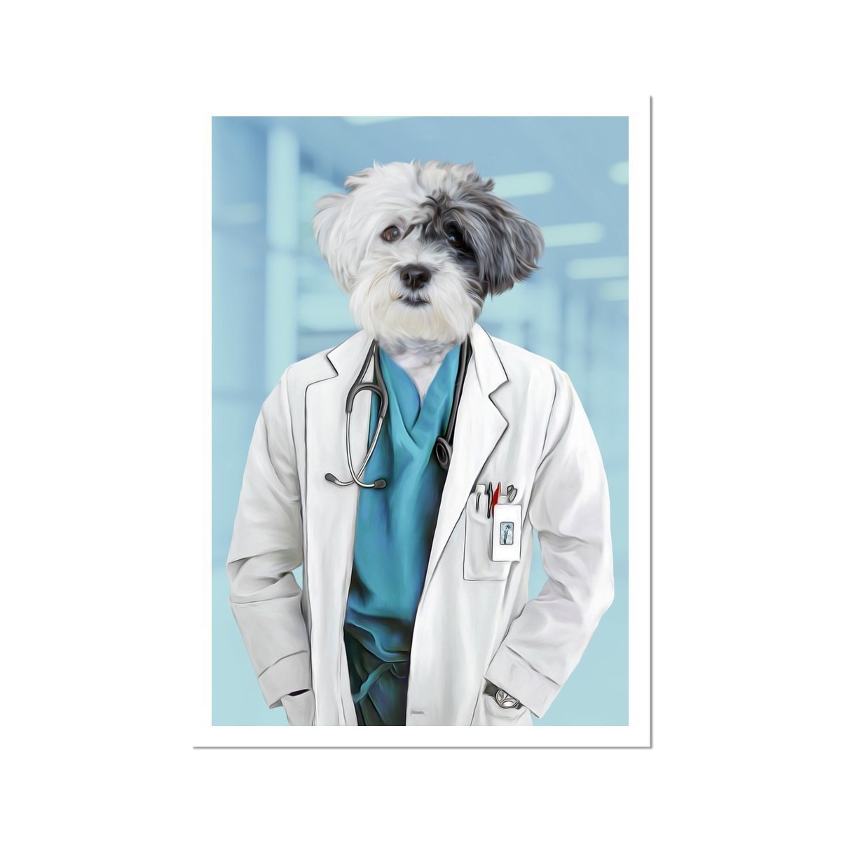The Doctor: Custom Pet Portrait - Paw & Glory - Dog Portraits - Pet Portraits