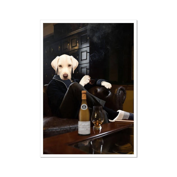 The Don With Cigar Custom Pet Poster | Pet Portrait Print | Paw & Glory