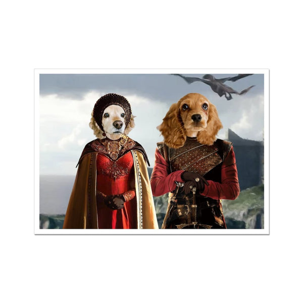 Dragon Royal Couple Custom Pet Poster | Pet Portrait Print | Paw & Glory