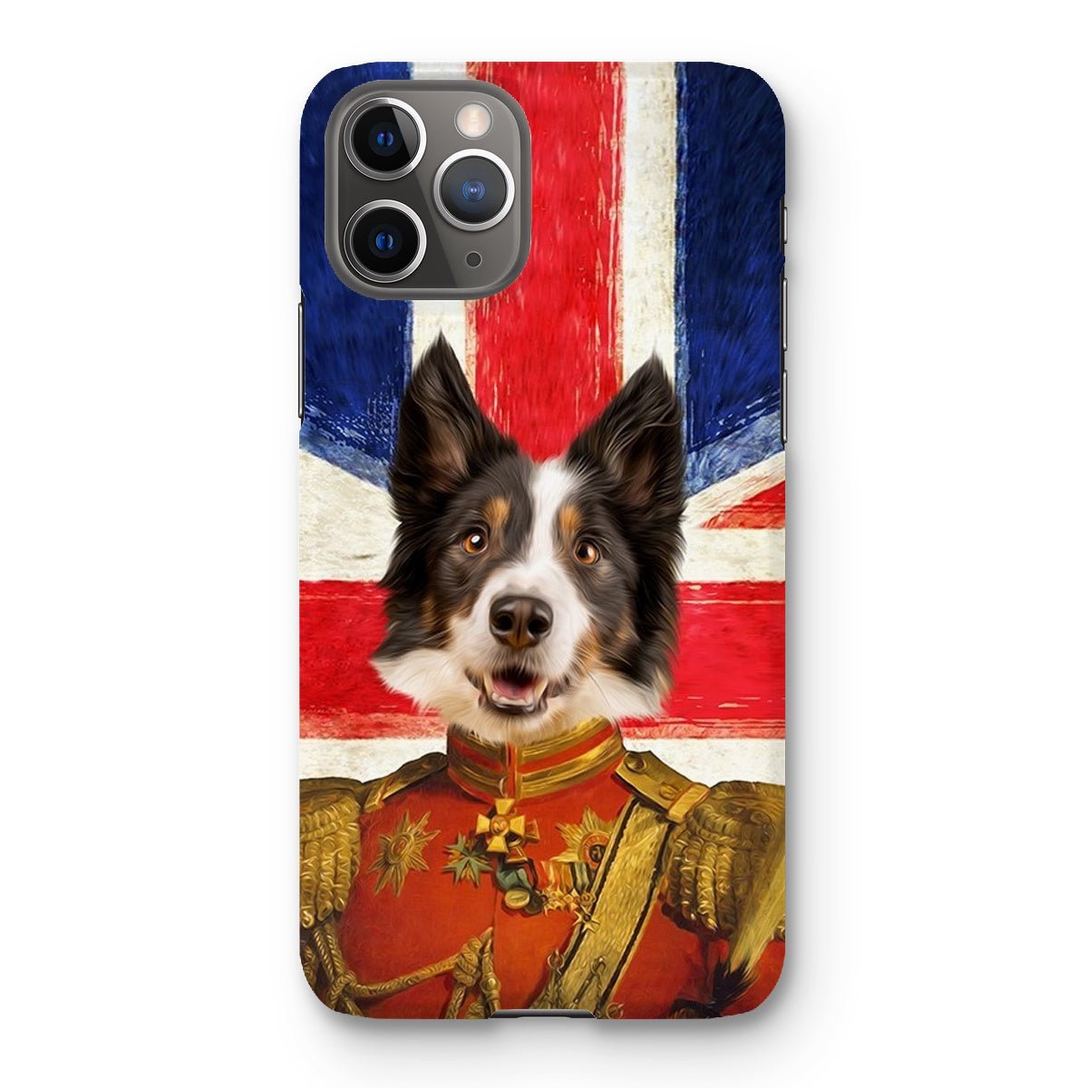 The Duke British Flag Edition: Custom Pet Phone Case - Paw & Glory - Dog Portraits - Pet Portraits