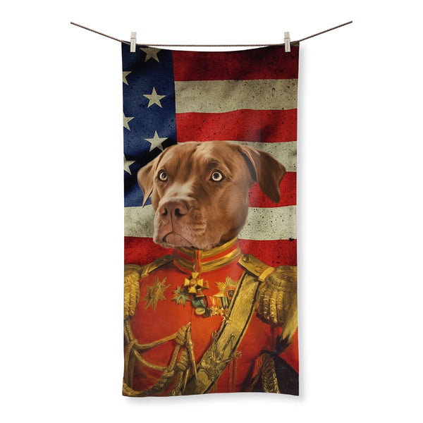 The Duke USA Flag Edition: Custom Pet Towel | royal pet portrait | Paw & Glory