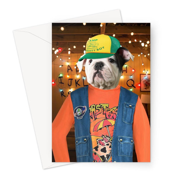 Retro 80s Sci-Fi Custom Pet Greeting Card | Personalised Pet Gift | Paw & Glory