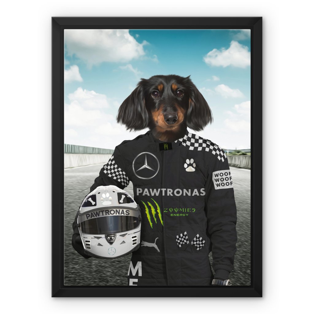 Elite Racing Driver Custom Pet Canvas | Custom Pet Portrait Canvas | Paw & Glory