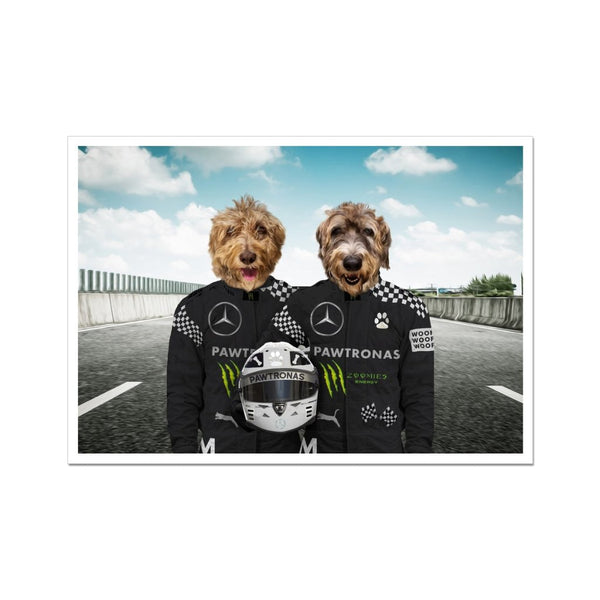 Elite Racing Drivers Custom Pet Poster | Custom Pet Portrait Print | Paw & Glory