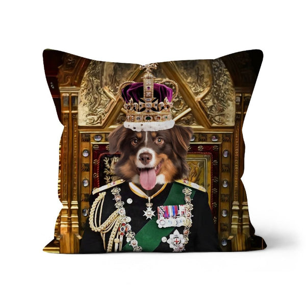 The English King: Custom Pet Pillow | royal pet portrait | Paw & Glory