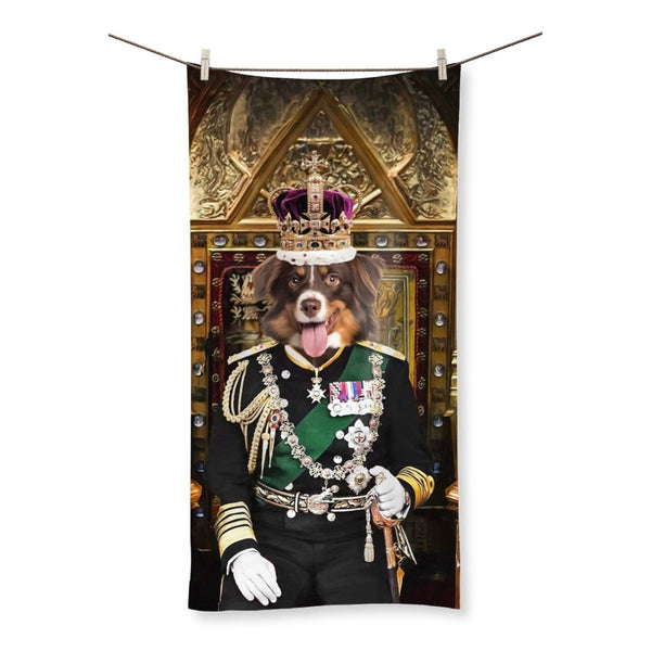 The English King: Custom Pet Towel | royal pet portrait | Paw & Glory