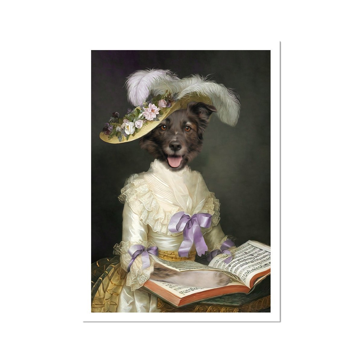 The English Rose: Custom Pet Portrait - Paw & Glory - Dog Portraits - Pet Portraits