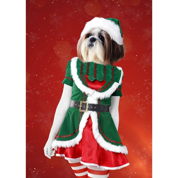 The Female Elf: Custom Digital Download Pet Portrait - Paw & Glory - Dog Portraits - Pet Portraits