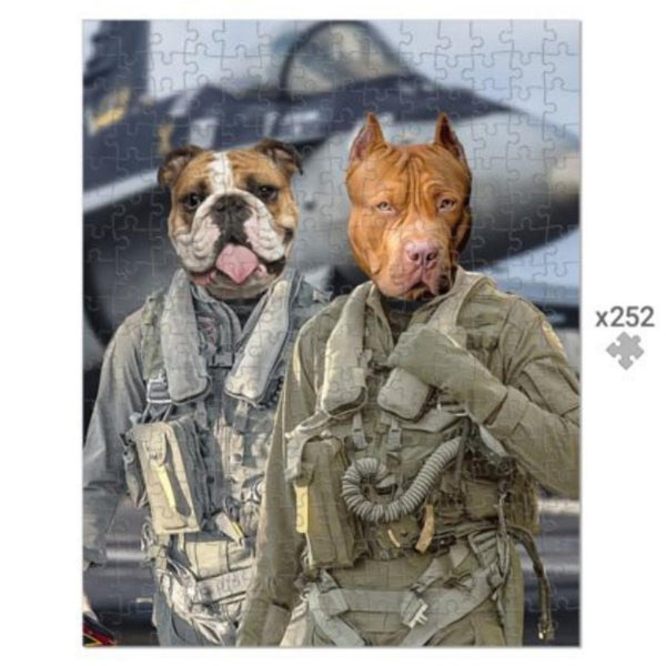 Fighter Pilots Custom Pet Puzzle | Funny Pet Portrait | Paw & Glory