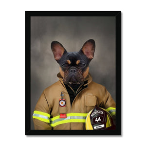 The Firefighter: Custom Pet Portrait - Paw & Glory - Dog Portraits - Pet Portraits