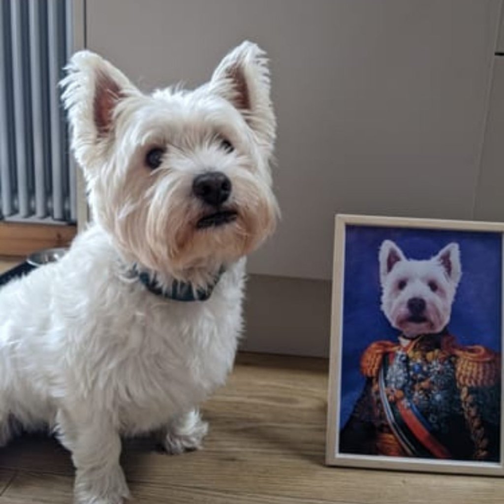 The First Lieutenant: Custom Pet Portrait - Paw & Glory - Dog Portraits - Pet Portraits