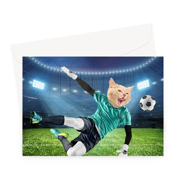 The Football Star: Custom Pet Greeting Card - Paw & Glory - Dog Portraits - Pet Portraits