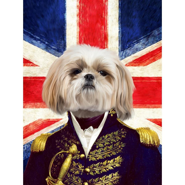 The General British Flag Edition: Custom Digital Download Pet Portrait | royal pet portrait | Paw & Glory