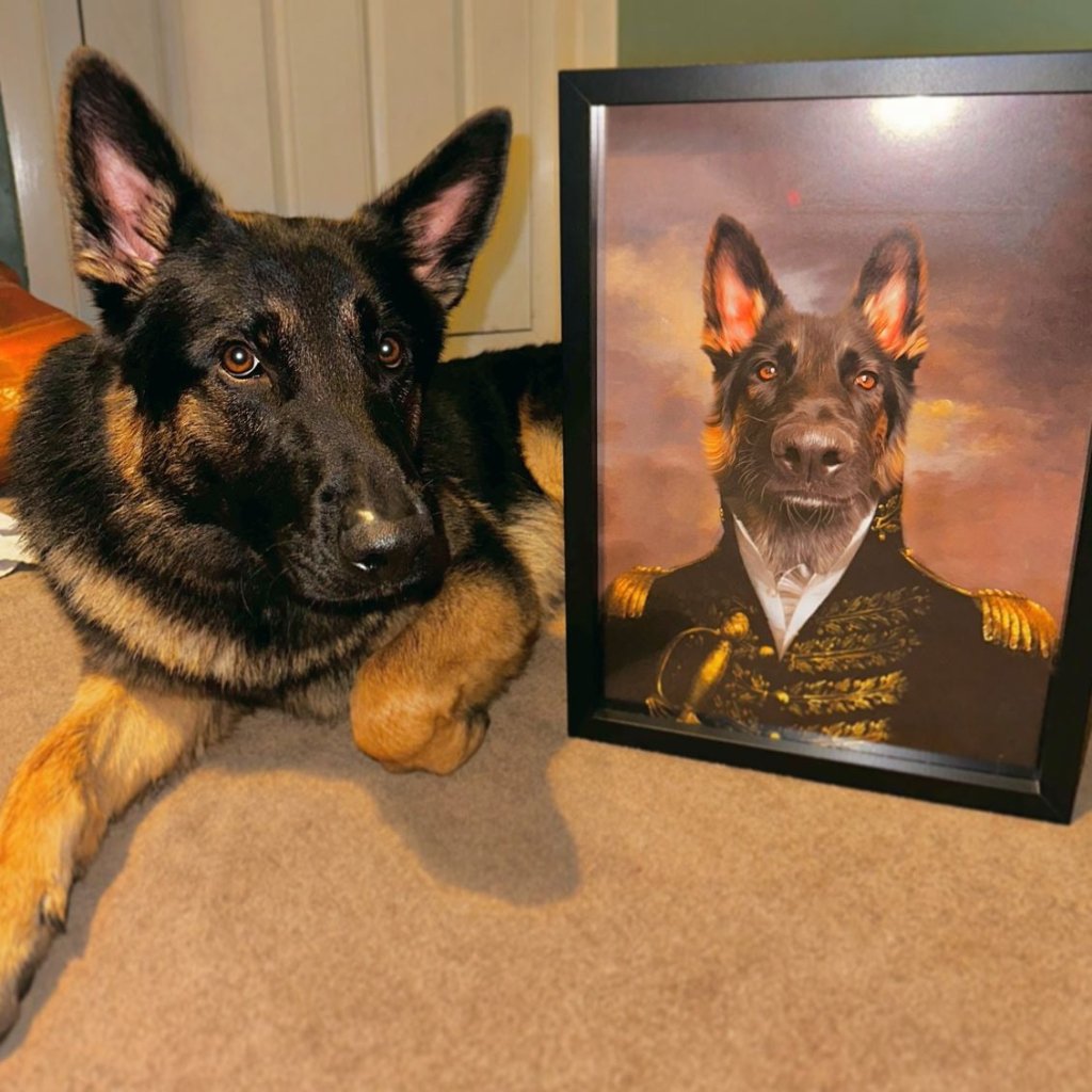 The General: Custom Pet Portrait - Paw & Glory - Dog Portraits - Pet Portraits