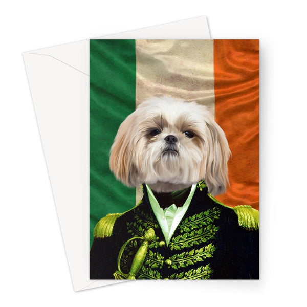The General Irish Flag Edition: Custom Pet Greeting Card | royal pet portrait | Paw & Glory