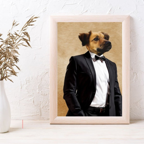 The Gentleman: Custom Pet Portrait | framed pet portrait | Paw & Glory