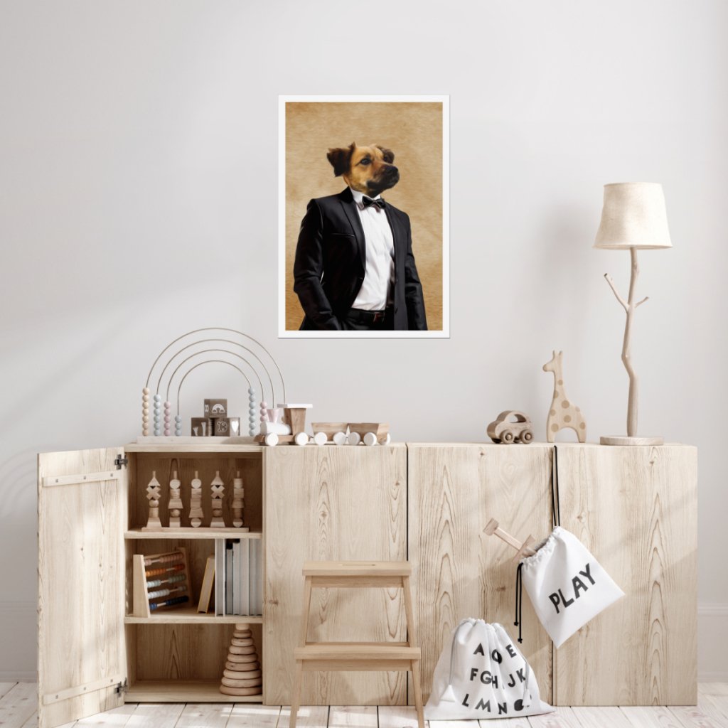 The Gentleman: Custom Pet Poster - Paw & Glory - Dog Portraits - Pet Portraits