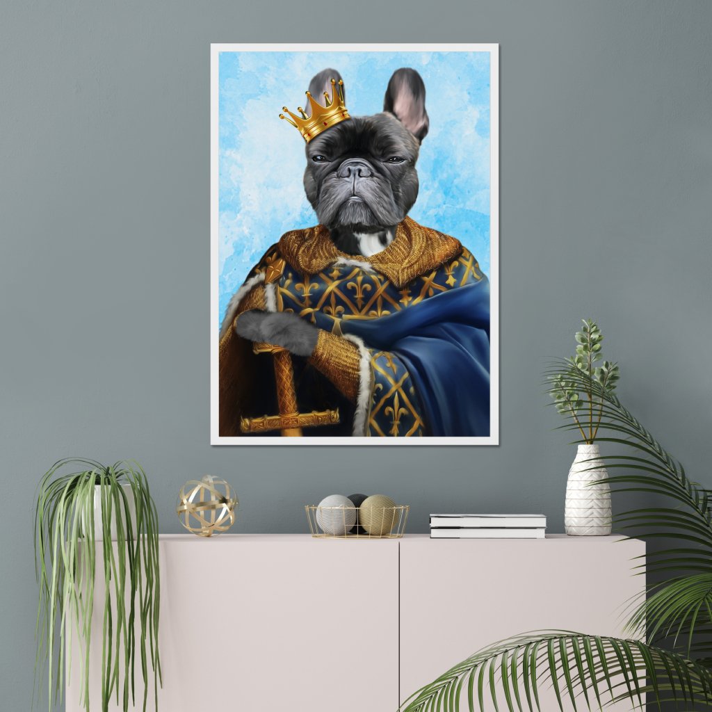 The Golden King: Custom Pet Portrait - Paw & Glory - Dog Portraits - Pet Portraits