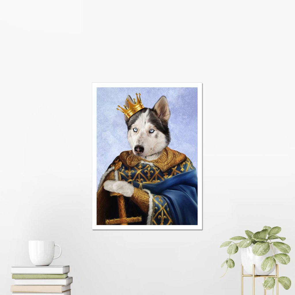 The Golden King: Custom Pet Poster | royal pet portrait | Paw & Glory