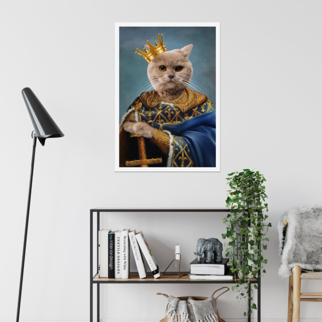 The Golden King: Custom Pet Poster | royal pet portrait | Paw & Glory