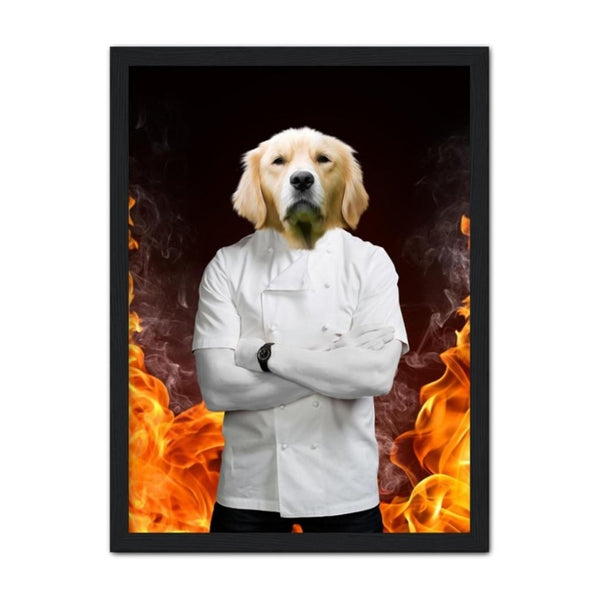 Fiery Celebrity Chef Custom Pet Portrait | Custom Pet Portrait | Paw & Glory