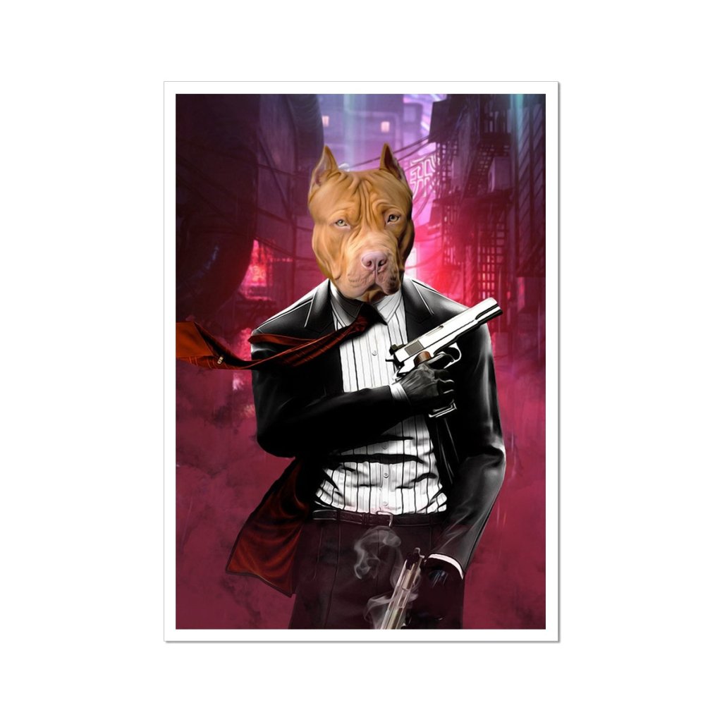 The Hitman: Custom Pet Portrait - Paw & Glory - Dog Portraits - Pet Portraits