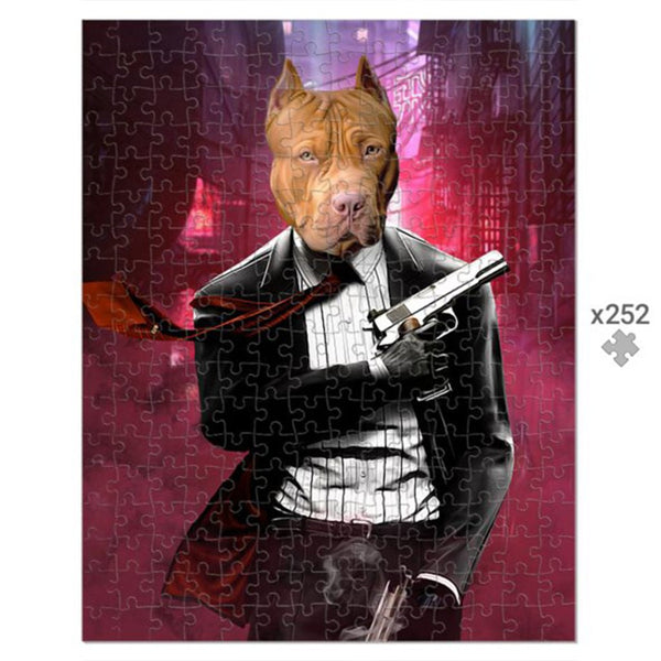 The Hitman Custom Pet Puzzle | Funny Pet Portrait | Paw & Glory