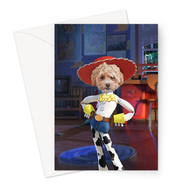 Toybox Cowgirl Custom Pet Greeting Card | Personalised Pet Gift | Paw & Glory