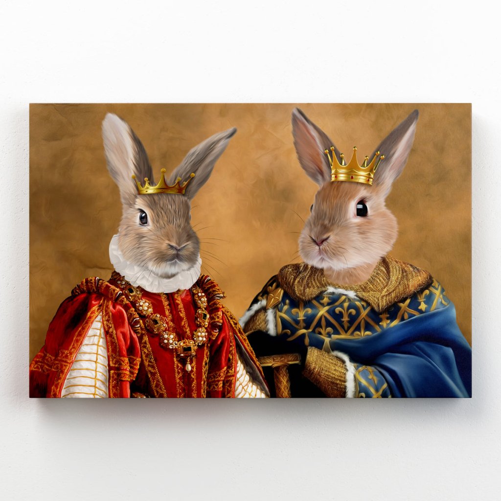 The King & Queen: Animal Art Canvas - Paw & Glory - Dog Portraits - Pet Portraits