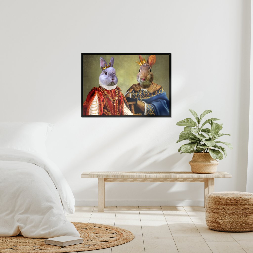 The King & Queen: Custom Pet Portrait - Paw & Glory - Dog Portraits - Pet Portraits