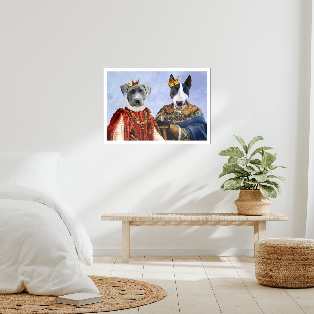 The King & Queen: Custom Pet Poster - Paw & Glory - Dog Portraits - Pet Portraits