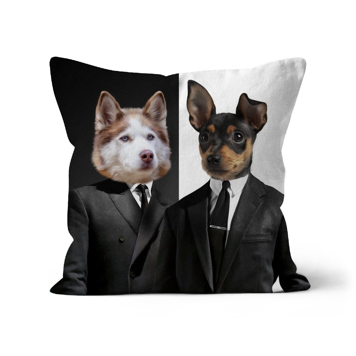 Vintage Gangster Twins Custom Pet Pillow | Funny Pet Portrait | Paw & Glory