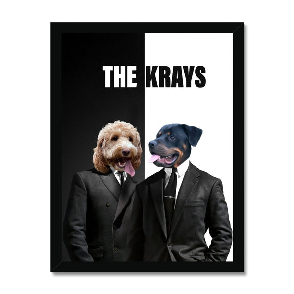 Vintage Gangster Twins Custom Pet Portrait | Custom Pet Portrait | Paw & Glory