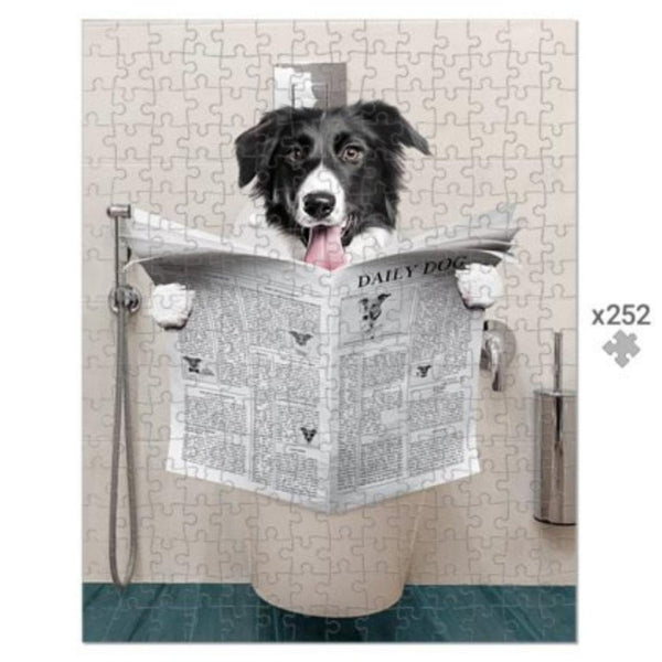 Bathroom Throne Custom Pet Puzzle | Funny Pet Portrait | Paw & Glory