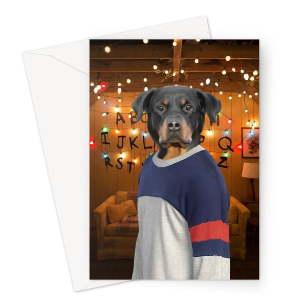 Retro 80s Sci-Fi Custom Pet Greeting Card | Personalised Pet Gift | Paw & Glory