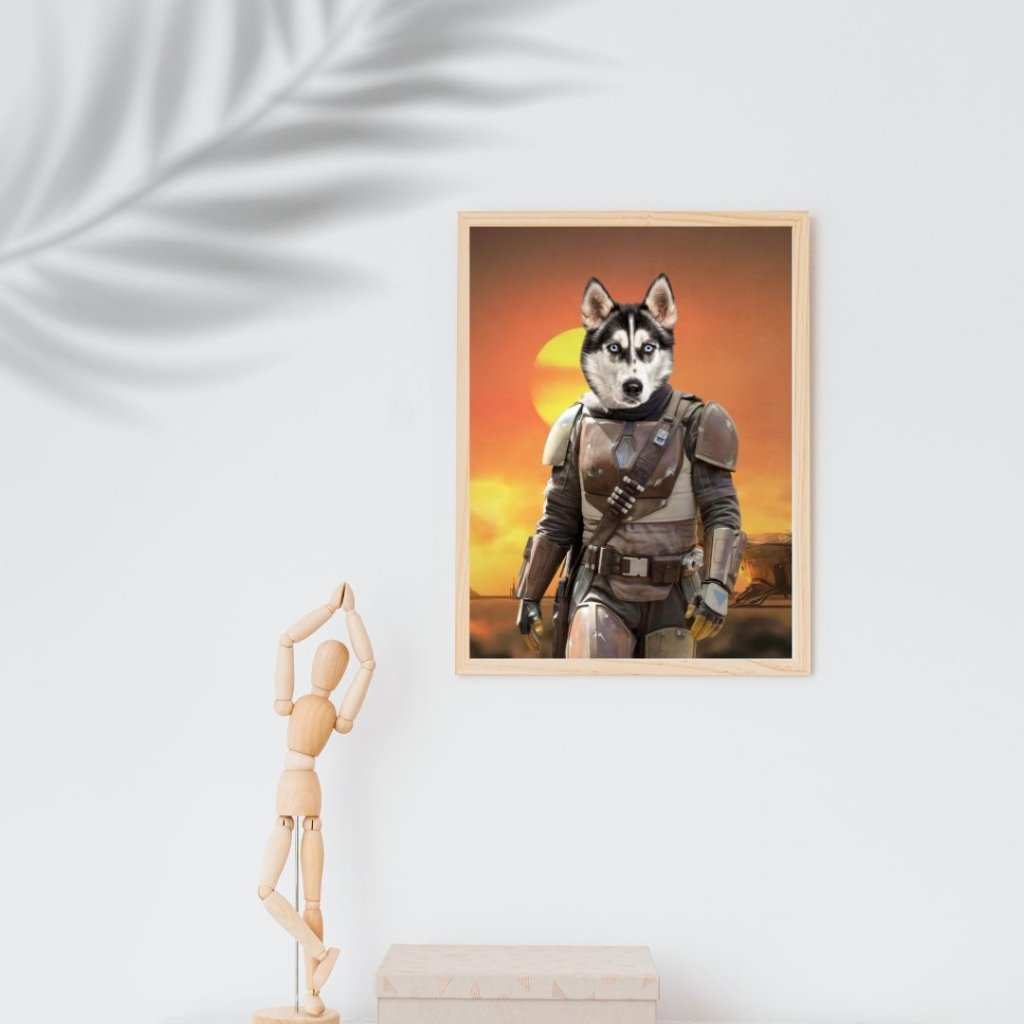 Armoured Bounty Hunter Custom Pet Portrait | Paw & Glory