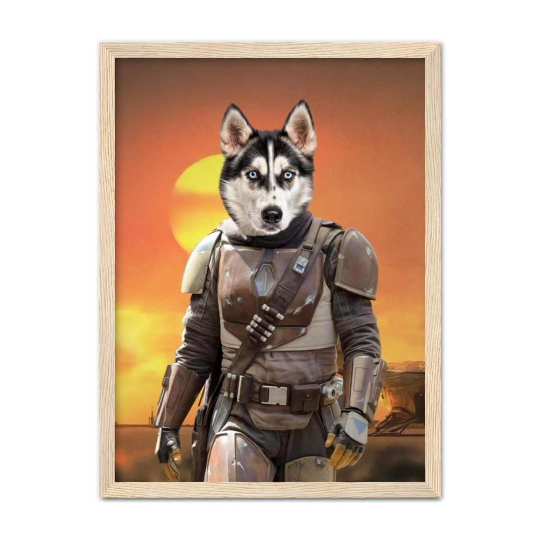 Armoured Bounty Hunter Custom Pet Portrait | Paw & Glory