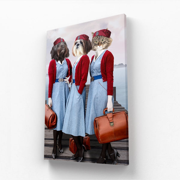 Vintage Midwives Custom Pet Canvas | Custom Pet Portrait Canvas | Paw & Glory