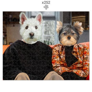 The Monica & Ross (Friends Inspired): Custom Pet Puzzle - Paw & Glory - Dog Portraits - Pet Portraits