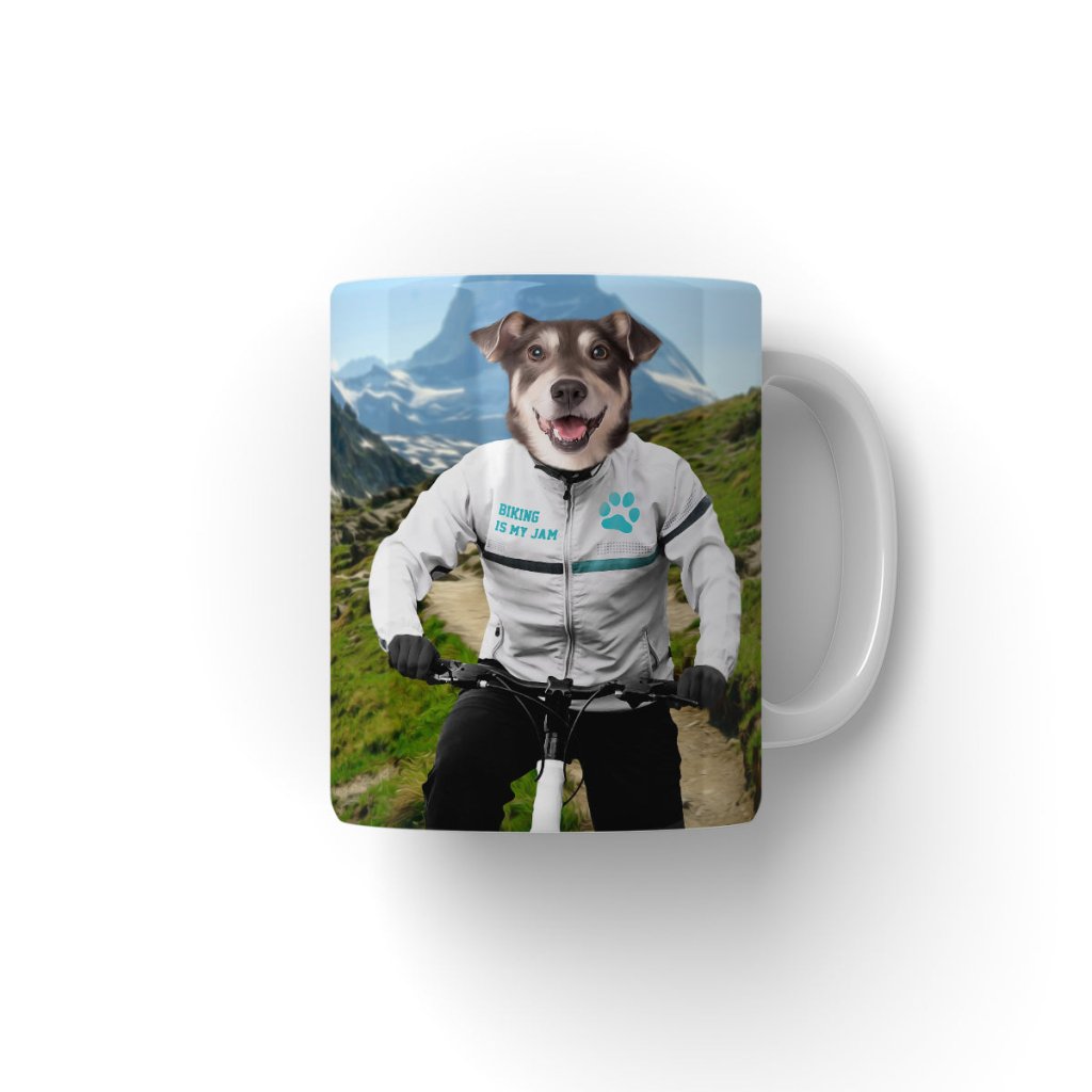 The Mountain Biking: Custom Pet Coffee Mug - Paw & Glory - Dog Portraits - Pet Portraits