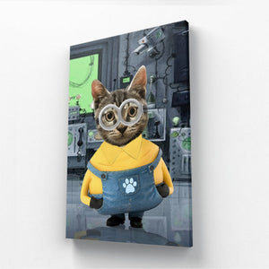The Naughty One (Minions Inspired): Custom Pet Canvas - Paw & Glory - Dog Portraits - Pet Portraits