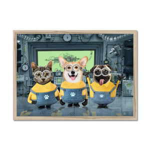 The Naughty Trio (Minions Inspired): Custom Pet Portrait - Paw & Glory - Dog Portraits - Pet Portraits