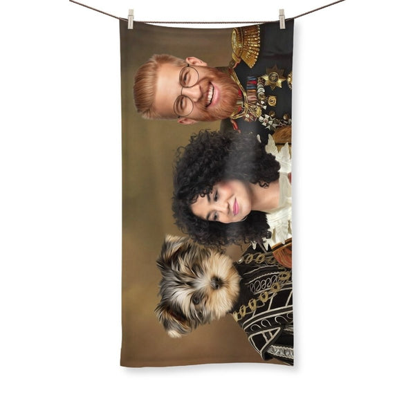 The Nobles: Custom Pet & Owner Towel | royal pet portrait | Paw & Glory