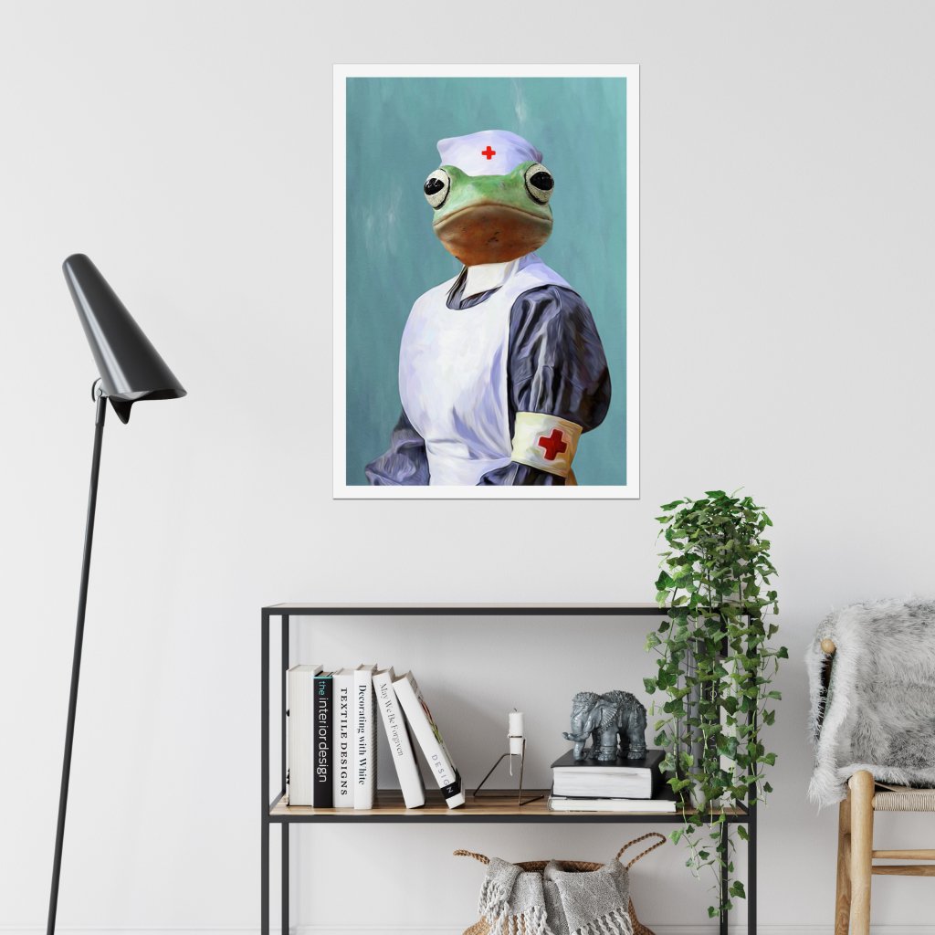 The Nurse: Animal Art Poster - Paw & Glory - Dog Portraits - Pet Portraits