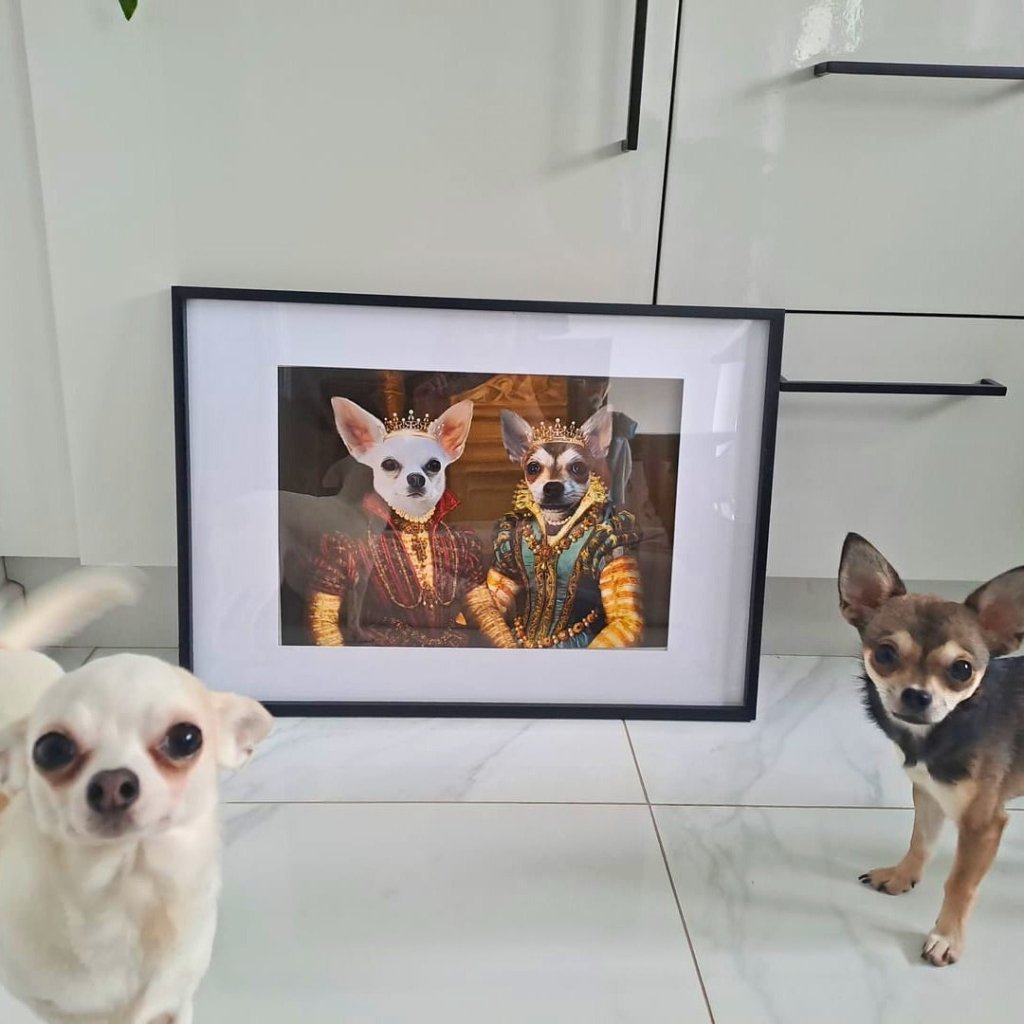 The Princesses: Custom Pet Portrait - Paw & Glory - Dog Portraits - Pet Portraits