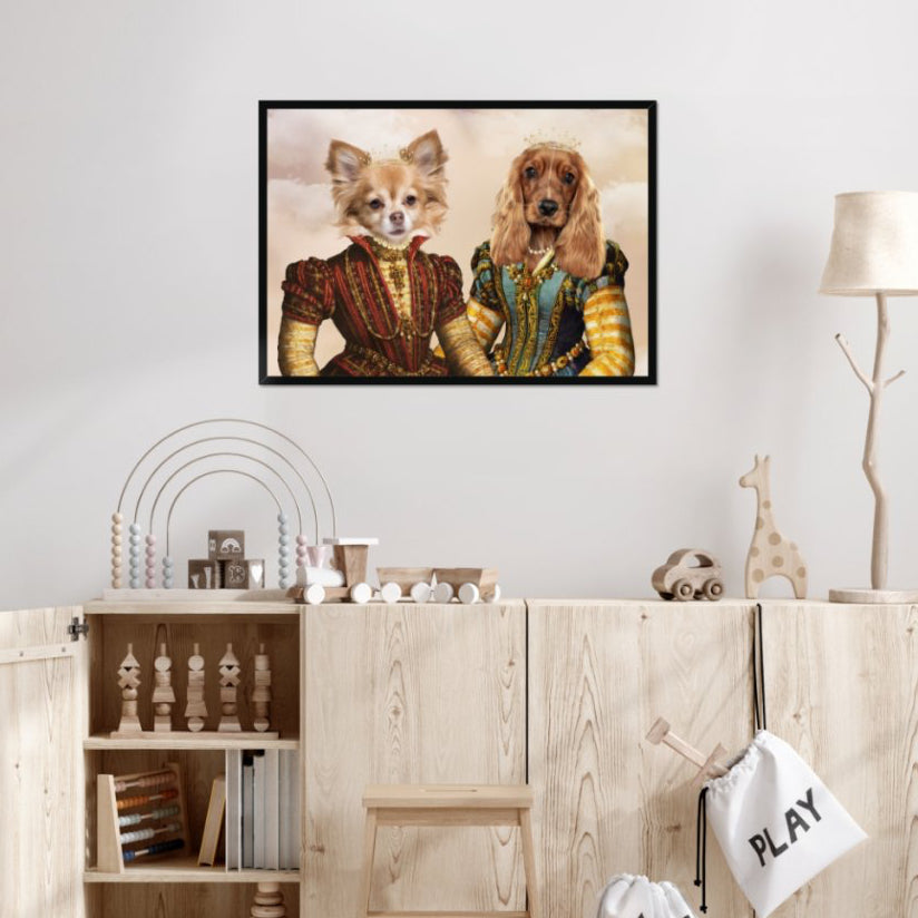 The Princesses: Custom Pet Portrait | royal pet portrait | Paw & Glory