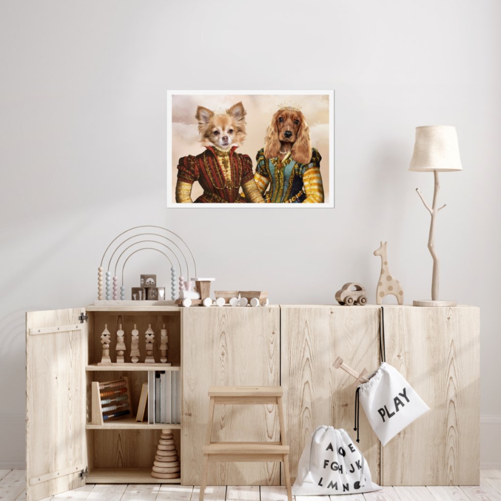 The Princesses: Custom Pet Poster - Paw & Glory - Dog Portraits - Pet Portraits