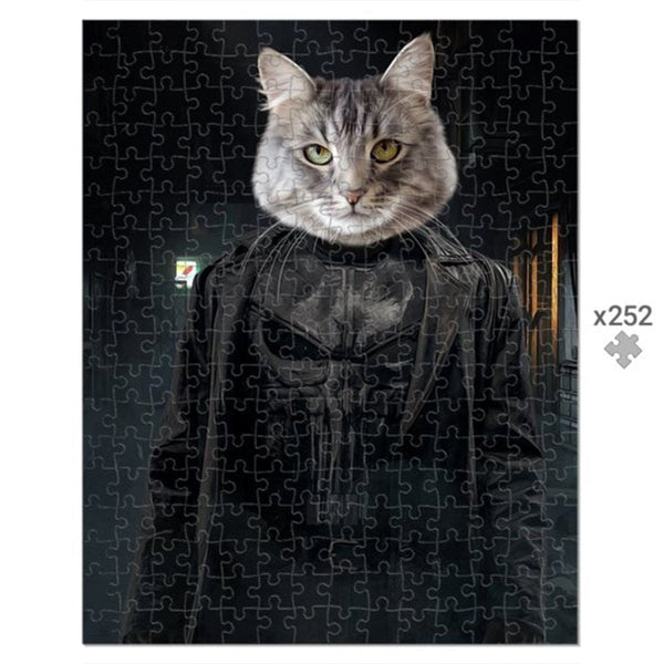 Dark Vigilante Custom Pet Puzzle | Funny Pet Portrait | Paw & Glory