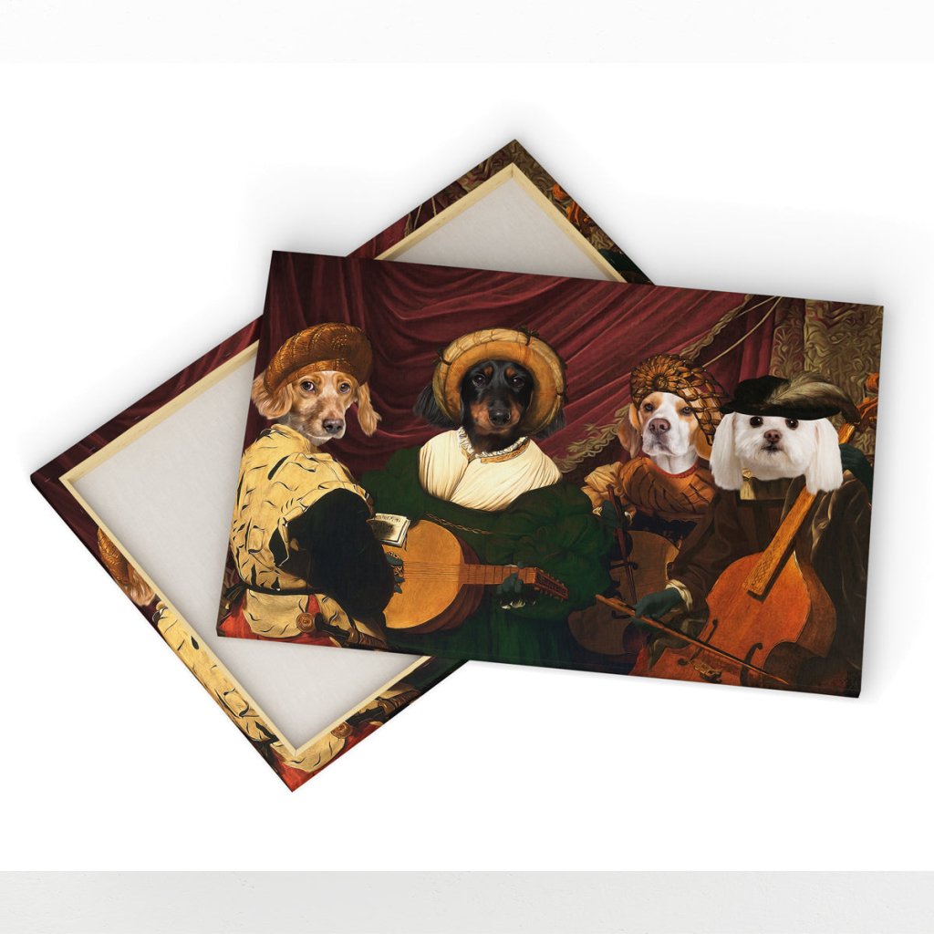 The Quartet: Custom Pet Canvas - Paw & Glory - Dog Portraits - Pet Portraits