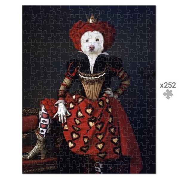 Red Heart Queen Custom Pet Puzzle | Funny Pet Portrait | Paw & Glory
